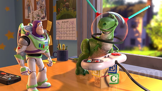 Скриншот фильма История игрушек, фильмы, История игрушек, анимационные фильмы, Студия анимации Pixar, Базз Лайтер, HD обои HD wallpaper