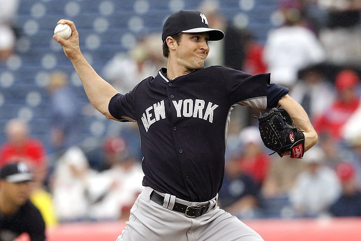 svartvitt New York Yankees tröja, Brian Mitchell, New York Yankees, baseboll, HD tapet