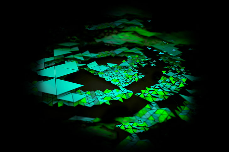 Dreiecke, Grün, Dunkel, Nvidia Shield K1, Lager, HD-Hintergrundbild