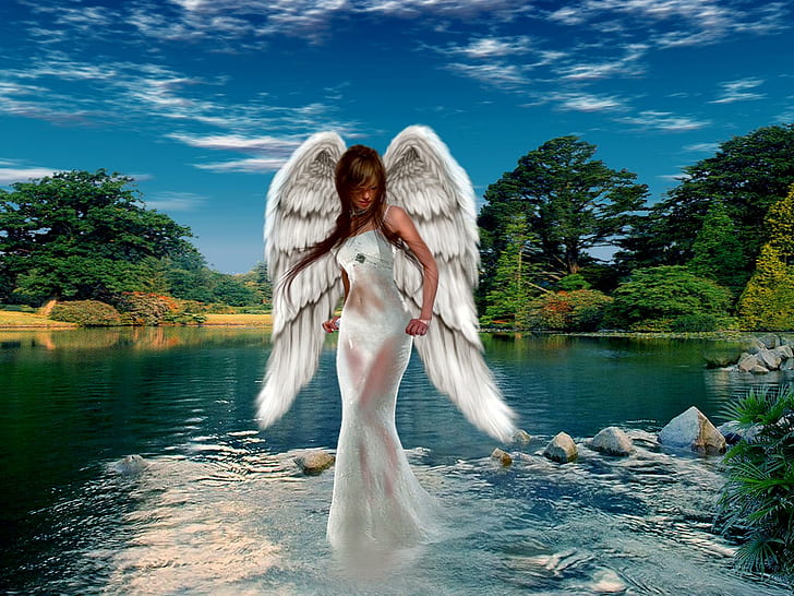 Angelo HD, fantasia, angelo, Sfondo HD