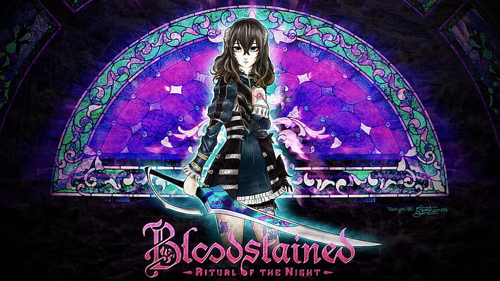 Bloodstained: Ritual of the Night, Miriam (Bloodstained), gry wideo, dziewczyny z gier wideo, witraże, Tapety HD