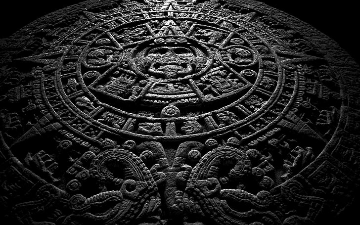 Mayan Calendar photograph, stone, Maya, calendar, HD wallpaper