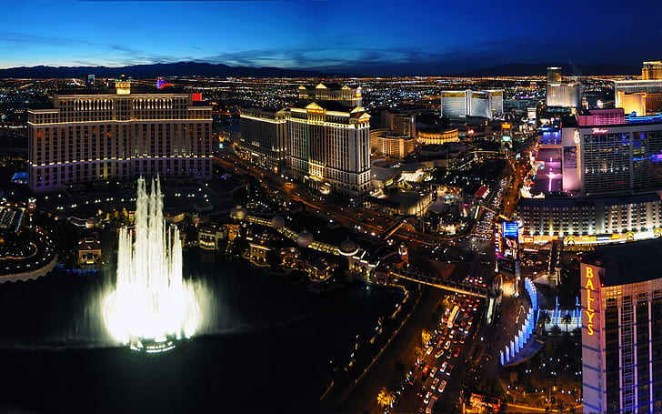 Las Vegas, USA, Stadt, Gebäude, Nachtlichter, USA, Stadt, Gebäude, Nacht, Lichter, HD-Hintergrundbild