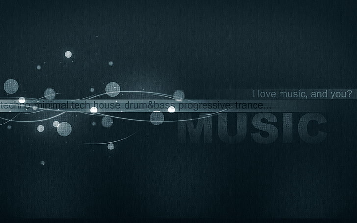 I love music and you text, minimal, Music, techno, tech house..., HD  wallpaper | Wallpaperbetter