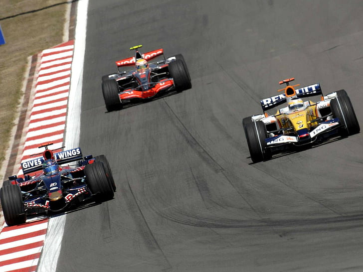 Fernando Alonso, Renault F1 Team, samochody wyścigowe, sport, Formuła 1, pojazd, Tapety HD