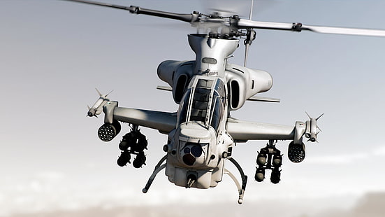مروحية هجومية من طراز Bell AH-1Z Viper تابعة لسلاح مشاة البحرية الأمريكية، خلفية HD HD wallpaper