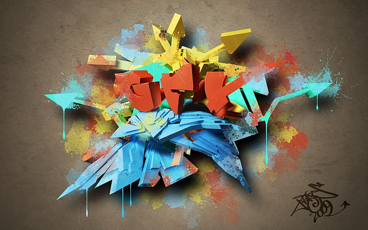 Graffititapete in verschiedenen Farben, Graffiti, HD-Hintergrundbild