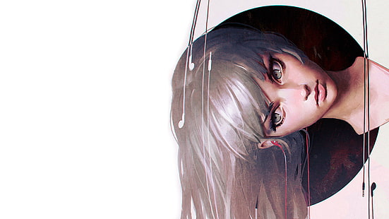 иллюстрация женского лица, Илья Кувшинов, портрет, цифровое искусство, HD обои HD wallpaper