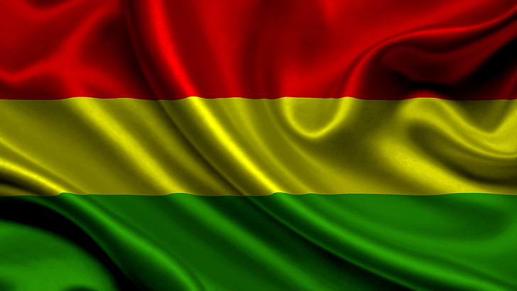 bendera Jamaika, bolivia, satin, bendera, simbol, Wallpaper HD