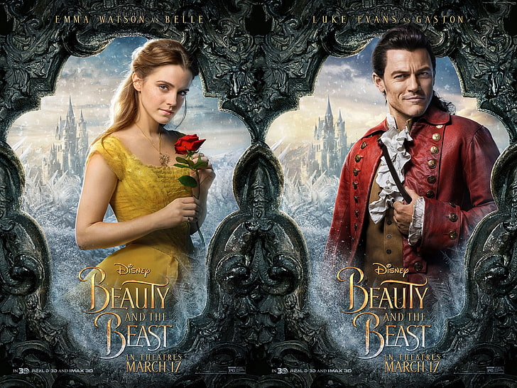Luke Evans, Beauty and the Beast, life picture, Emma Watson, best movies, HD wallpaper