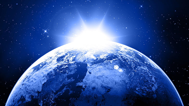 Ziemia, planeta, przestrzeń kosmiczna, sztuka kosmiczna, obiekt astronomiczny, niebo, wszechświat, świat, Tapety HD