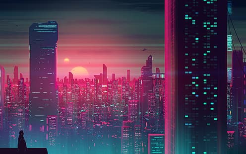  cyber, cyberpunk, HD wallpaper HD wallpaper