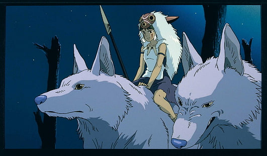 Anime, Ghibli, Hayao, Miyazaki, Mononoke, Prinzessin, San, Speere, Studio, Wölfe, HD-Hintergrundbild HD wallpaper