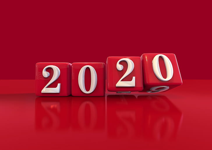 angka, Tahun baru, kubus, angka, 2020, Wallpaper HD