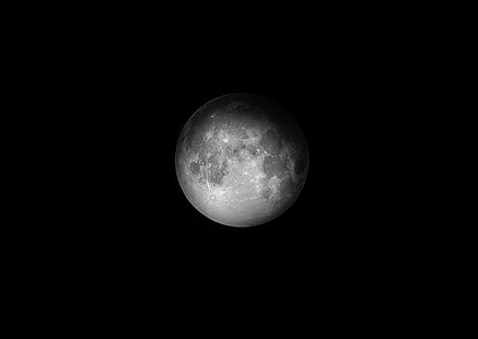 lune, nature, hd, 4k, 5k, 8k, monochrome, noir et blanc, Fond d'écran HD HD wallpaper