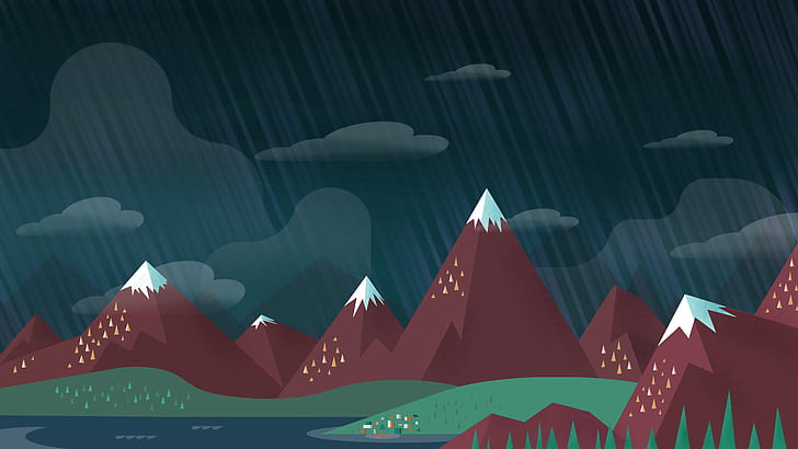 illustration de la montagne brune et blanche, montagnes, minimalisme, Fond d'écran HD