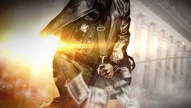 Light, Money, Bag, Electronic Arts, DLC, Visceral Games, The vest, Battlefield: Hardline, Robbery, Battlefield Hardline: Robbery, HD wallpaper