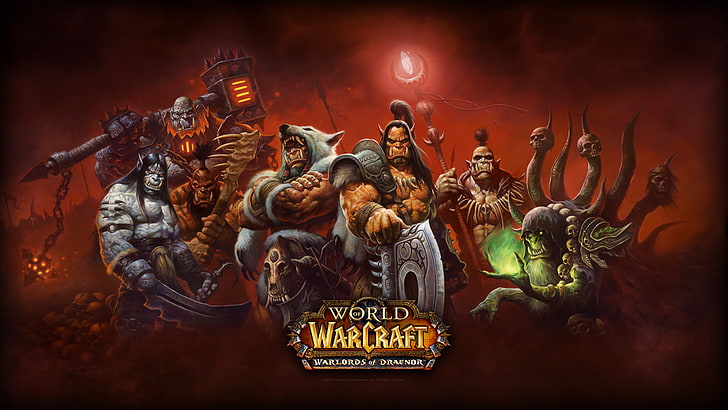 Poster del gioco World of Warcraft, sfondo di World of Warcraft, World of Warcraft: Warlords of Draenor, World of Warcraft, fantasy art, videogiochi, grommash hellscream, Gul'dan, Kilrogg Deadeye, Kargath, Blackhand, Ner'zhul, Durotan, Sfondo HD