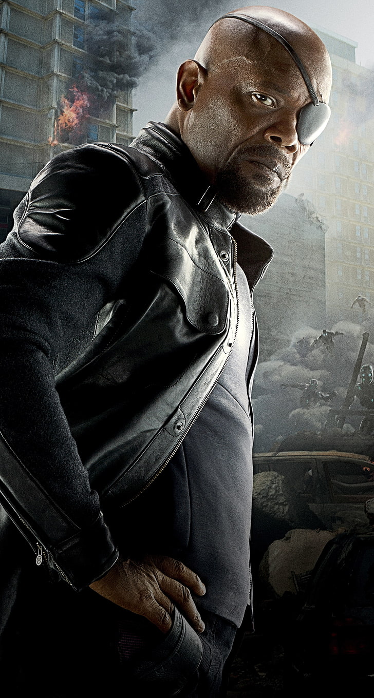 Samuel Jackson as Nick Furry, Avengers: Age of Ultron, The Avengers, Nick Fury, Samuel L. Jackson, HD wallpaper