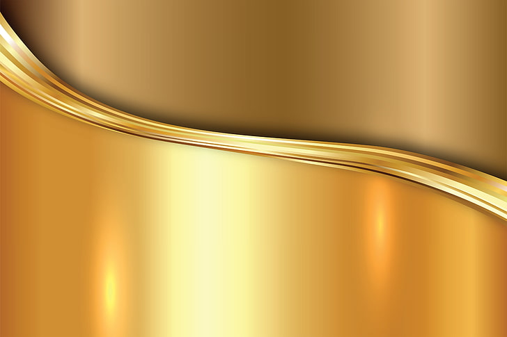 золото цифровые обои, металл, золото, вектор, пластина, золотой, фон, сталь, градиент, HD обои