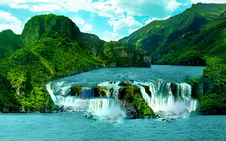 Тропический водопад-HD Обои-2560 × 1600, HD обои