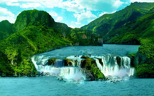 Tropical Waterfall-Hd Wallpaper-2560 × 1600, Tapety HD HD wallpaper