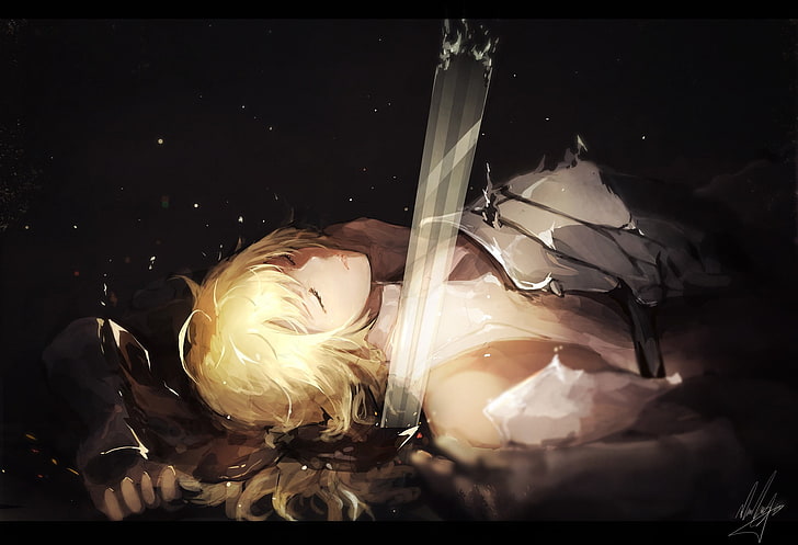 Saber, Fate / Stay Night: Unlimited Blade Works, solo, anime girls, Saber Lily, วอลล์เปเปอร์ HD