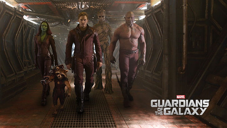 Guardians of the Galaxy Marvel Chris Pratt Zoe Saldana HD, movies, the, marvel, galaxy, guardians, chris, zoe, pratt, saldana, HD wallpaper