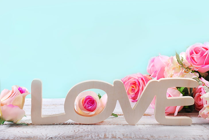 amor, corazon, pastel, flores, Fondo de pantalla HD