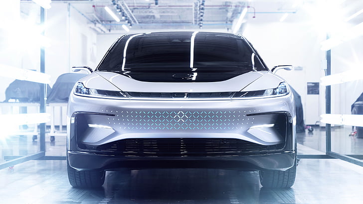 Silber und Schwarz Concept Car, Faraday Future FF 91, Elektroautos, 4K, HD-Hintergrundbild