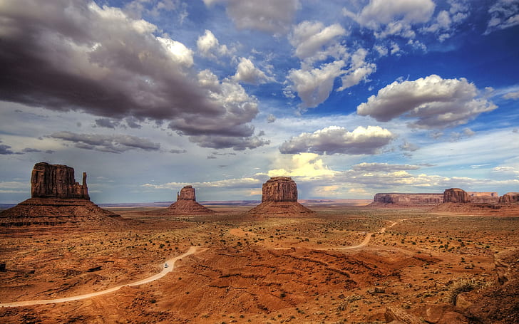 Valley Of A Monument Desert Area Red Sand High Sandy Hams Tribal Park Navajo Arizona Utah Desert Landscape 3360×2100, HD wallpaper