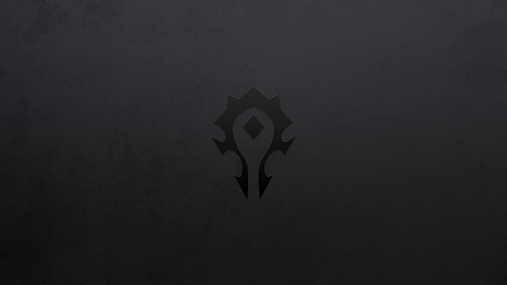 logotipo de arma negra, fondo negro, World of Warcraft, videojuegos, minimalismo, Fondo de pantalla HD