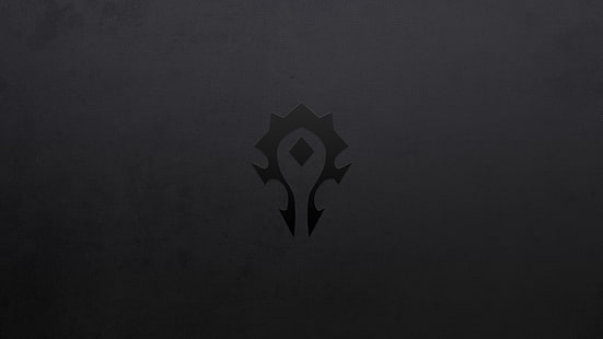 black weapon logo, black background, World of Warcraft, video games, minimalism, HD wallpaper HD wallpaper