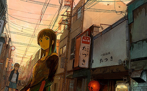 gråhårig kvinnlig anime karaktär illustration, animeflickor, HD tapet HD wallpaper