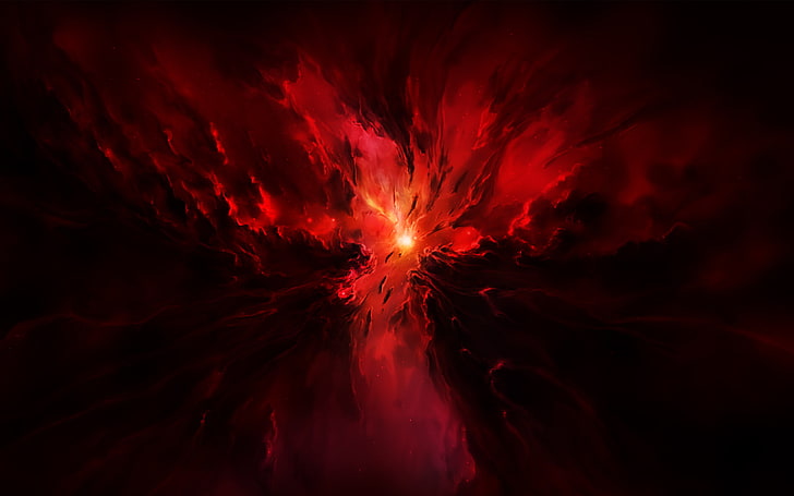 red flame wallpaper, Stars, The explosion, Red, Lights, Glow, Space, Clots, HD wallpaper