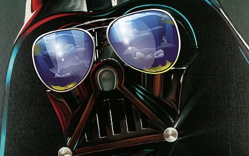 Tapeta Darth Vader, Gwiezdne Wojny, Darth Vader, humor, okulary przeciwsłoneczne, Tapety HD HD wallpaper
