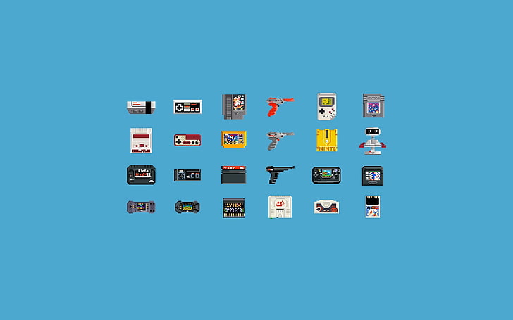Videospielkonsolen Pixel Art 8 Bit Nintendo Entertainment System Gameboy, HD-Hintergrundbild