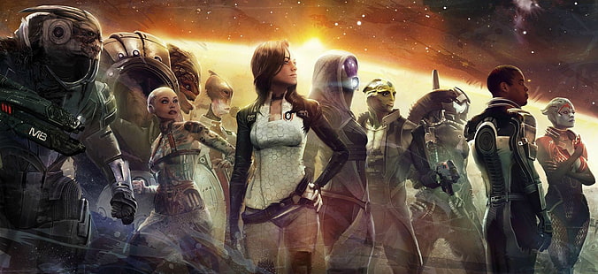 movie illustration, Mass Effect, Mass Effect 2, video games, video game characters, Miranda Lawson, HD wallpaper HD wallpaper