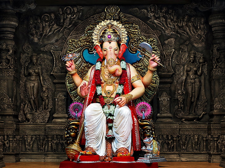 Happy Ganesh Chaturthi ، خلفية Lord Ganesha ، المهرجانات / الأعياد ، Ganesh Chaturthi ، المهرجان ، العطلة ، Ganesha ، الرب، خلفية HD