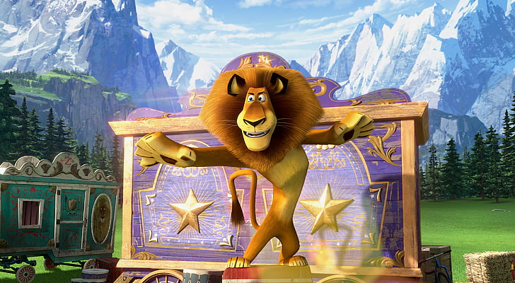 Film Alex the Lion of Madagascar, madagaskar 3, singa, alex, Wallpaper HD