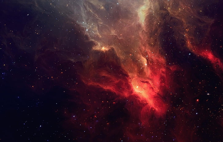 rött moln ClipArt, galax, stjärnor, ljus, nebulosa, HD tapet