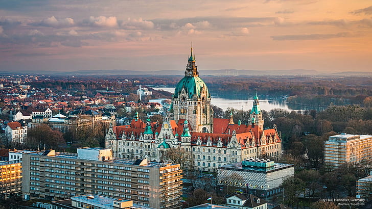 Prefeitura, Hannover, Alemanha, Arquitetura, HD papel de parede