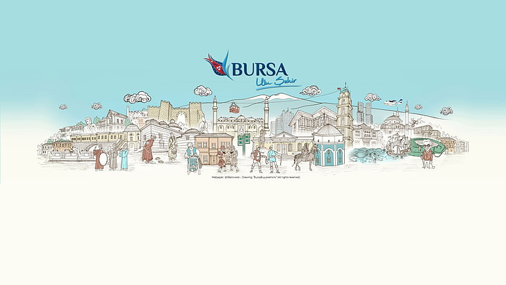ブルサ広告、ブルサ、ウルシェヒル、オスマン、トルコ、歴史、 HDデスクトップの壁紙