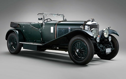 1929 Bentley Speed ​​Six รถเก๋งเปิดประทุนคลาสสิกสีเขียวและดำรถยนต์ 1920x1200 เบนท์ลีย์เบนท์ลีย์ความเร็วหก, วอลล์เปเปอร์ HD HD wallpaper