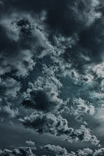 灰色の雲、雲、空、曇り、暗い、 HDデスクトップの壁紙 HD wallpaper