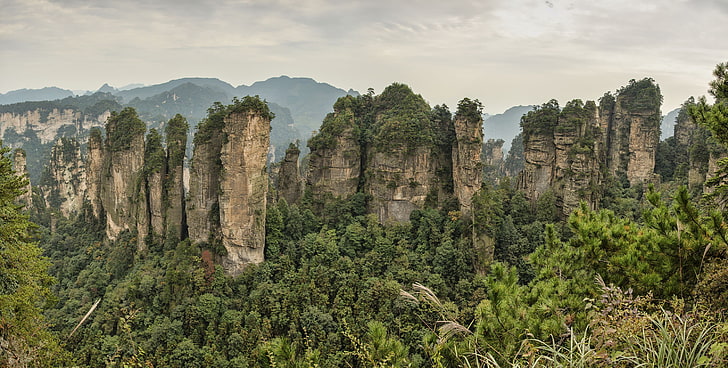 المناظر الطبيعية والتشكيلات الصخرية ، الصين، خلفية HD
