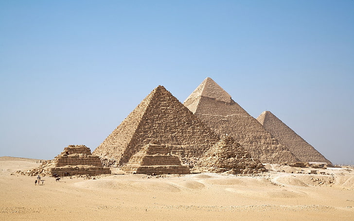 Pyramid of Giza, Egypt, pyramid, sand, Egypt, landscape, HD wallpaper