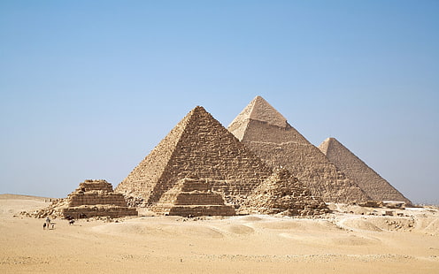 Пирамида в Гиза, Египет, пирамида, пясък, Египет, пейзаж, HD тапет HD wallpaper