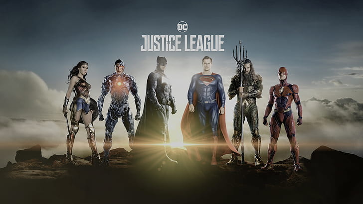 Чудо-Женщина, Бэтмен, Супермен, Киборг, Флэш, Аквамен, Лига Справедливости, HD обои