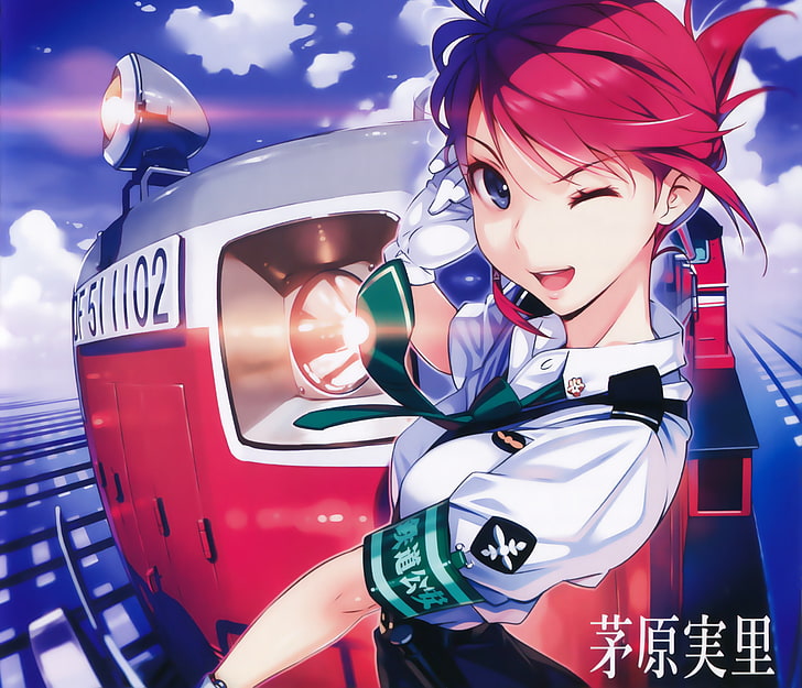 der Himmel, Mädchen, Wolken, Zug, Anime, Kunst, Vania600, Rail Wars !, Sakurai Aoi, HD-Hintergrundbild